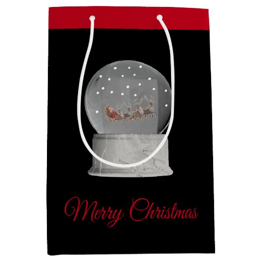 Weihnachtsgeschenk Beutel Schneeglobe Mittlere Geschenktüte (Vorderseite)