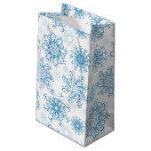 Weihnachtsgeschenk Beutel Snowflakes Kleine Geschenktüte (Rückseite Schrägansicht)