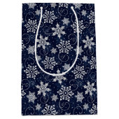 Weihnachtsgeschenk Beutel Snowflakes Mittlere Geschenktüte (Vorderseite)