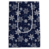 Weihnachtsgeschenk Beutel Snowflakes Mittlere Geschenktüte (Rückseite)