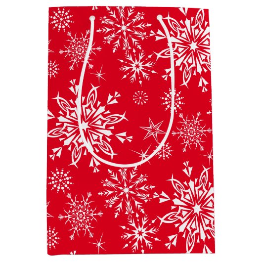 Weihnachtsgeschenk Beutel Snowflakes Mittlere Geschenktüte (Vorderseite)