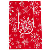 Weihnachtsgeschenk Beutel Snowflakes Mittlere Geschenktüte (Rückseite)