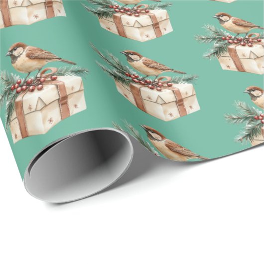 Weihnachtsgeschenk Bird Geschenkpapier (Rolleneckpunkt)