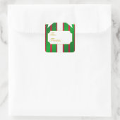 Weihnachtsgeschenk bis/vom Etikett Quadratischer Aufkleber (Tasche)