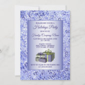 Weihnachtsgeschenk Blue Shiny Crystal Sparkle Einladung (Vorderseite)