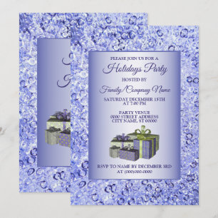 Weihnachtsgeschenk Blue Shiny Crystal Sparkle Einladung