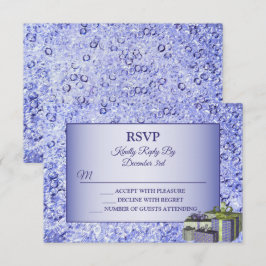 Weihnachtsgeschenk Blue Shiny Crystal Sparkle RSVP Karte