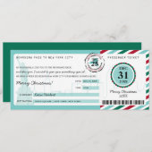 Weihnachtsgeschenk Boarding Pass auf NEW YORK Einladung (Vorne/Hinten)