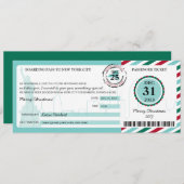 Weihnachtsgeschenk Boarding Pass auf NEW YORK Einladung (Vorne/Hinten)