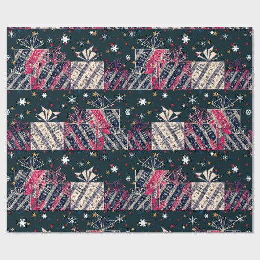 Weihnachtsgeschenk bunt geschenkpapier (Flach)