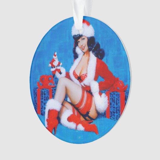 Weihnachtsgeschenk Button Up Girl Ornament (Vorderseite)