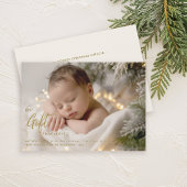 Weihnachtsgeschenk Calligraphy Gold Baby Foto Ankündigung