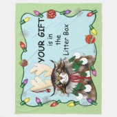 Weihnachtsgeschenk Cat Green Funny Fleecedecke (Vorderseite)