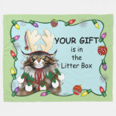 Weihnachtsgeschenk Cat Green Funny Fleecedecke (Vorderseite (Horizontal))