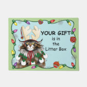 Weihnachtsgeschenk Cat Green Funny Fußmatte (Vorderseite)