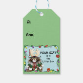 Weihnachtsgeschenk Cat Green Funny Geschenkanhänger (Vorderseite)