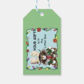 Weihnachtsgeschenk Cat Green Funny Geschenkanhänger (Rückseite)