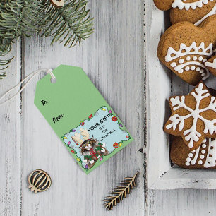 Weihnachtsgeschenk Cat Green Funny Geschenkanhänger