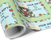 Weihnachtsgeschenk Cat Green Funny Geschenkpapier (Rolleneckpunkt)