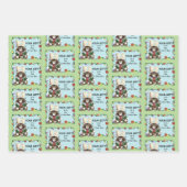 Weihnachtsgeschenk Cat Green Funny Geschenkpapier Set (Vorderseite)