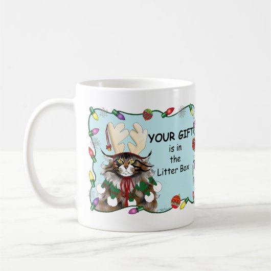 Weihnachtsgeschenk Cat Green Funny Kaffeetasse (Links)