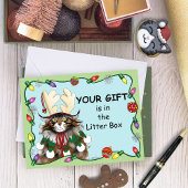 Weihnachtsgeschenk Cat Green Funny Karte
