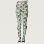 Weihnachtsgeschenk Cat Green Funny Leggings (Vorderseite)