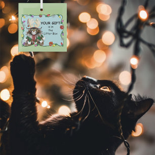 Weihnachtsgeschenk Cat Green Funny Ornament Aus Glas