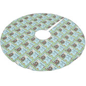 Weihnachtsgeschenk Cat Green Funny Polyester Weihnachtsbaumdecke (Schrägansicht)