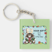 Weihnachtsgeschenk Cat Green Funny Schlüsselanhänger (Vorderseite)