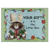 Weihnachtsgeschenk Cat Green Funny Schneidebrett (Vorderseite)