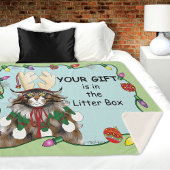 Weihnachtsgeschenk Cat Green Funny Sherpadecke