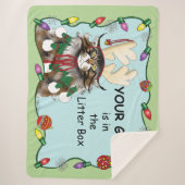 Weihnachtsgeschenk Cat Green Funny Sherpadecke (Vorderseite)