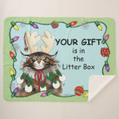 Weihnachtsgeschenk Cat Green Funny Sherpadecke (Vorderseite (Horizontal))