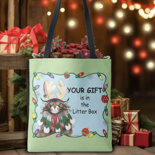 Weihnachtsgeschenk Cat Green Funny Tasche