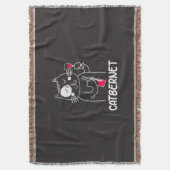 Weihnachtsgeschenk | Catbernet Weintrinker Decke (Vorderseite Vertikal)