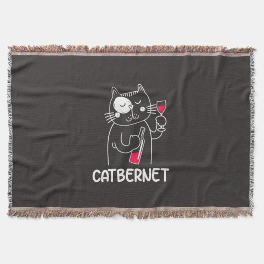 Weihnachtsgeschenk | Catbernet Weintrinker Decke (Vorderseite)