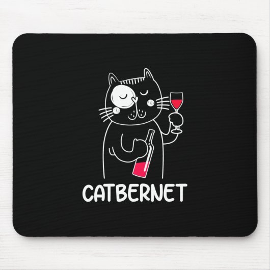 Weihnachtsgeschenk | Catbernet Wine Drinker Mousepad (Vorne)