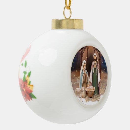Weihnachtsgeschenk der Krippe Keramik Kugel-Ornament (Links)