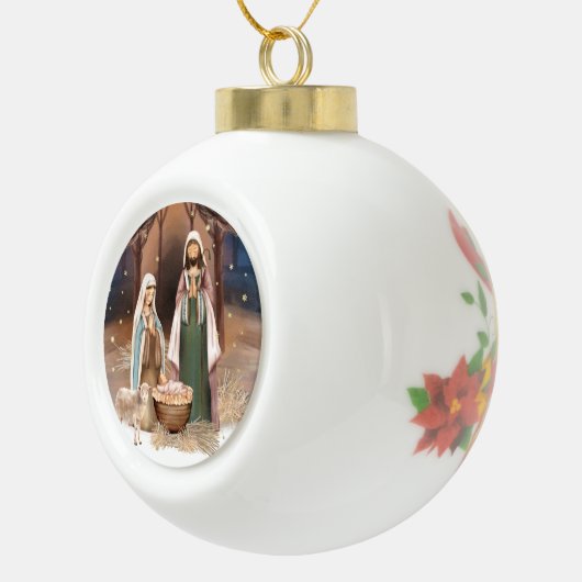 Weihnachtsgeschenk der Krippe Keramik Kugel-Ornament (Rechts)