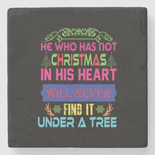 Weihnachtsgeschenk, der nicht Weihnachten Steinuntersetzer (Vorderseite)