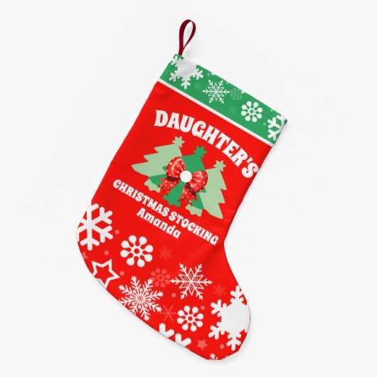 Weihnachtsgeschenk der personalisierten Tochter Kleiner Weihnachtsstrumpf (Vorderansicht (hängend))