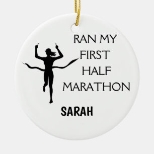 Weihnachtsgeschenk des ersten Halbmarathons für di Keramik Ornament