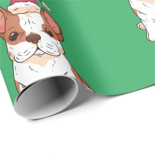 Weihnachtsgeschenk des französischen Bulldog Hunde Geschenkpapier (Rolleneckpunkt)
