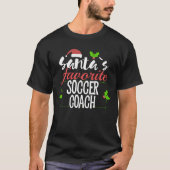 Weihnachtsgeschenk des Funny Santa's Lieblingssocc T-Shirt (Vorderseite)