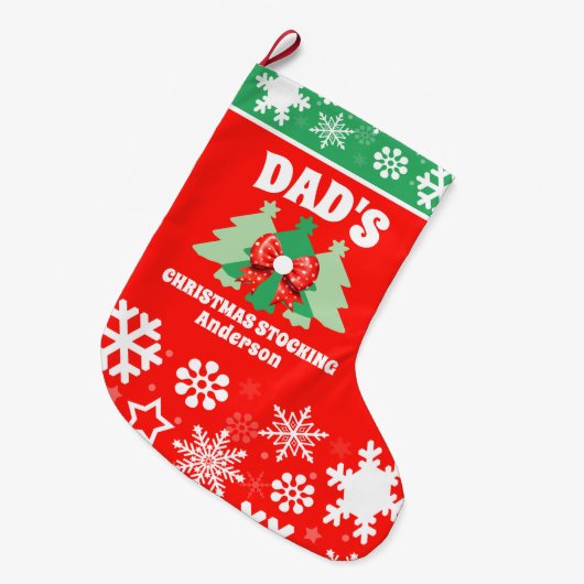 Weihnachtsgeschenk des personalisierten Vaters Großer Weihnachtsstrumpf (Vorderansicht (hängend))