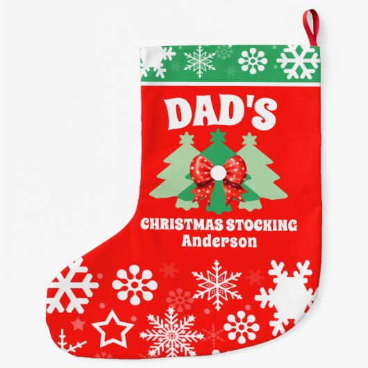 Weihnachtsgeschenk des personalisierten Vaters Großer Weihnachtsstrumpf (Rückseite)