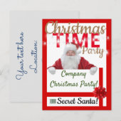 Weihnachtsgeschenk des Unternehmens Roter Weihnach Einladungspostkarte (Vorne/Hinten)