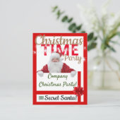 Weihnachtsgeschenk des Unternehmens Roter Weihnach Einladungspostkarte (Stehend Vorderseite)