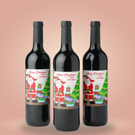 Weihnachtsgeschenk des Weihnachtsmanns - Weihnacht Weinetikett